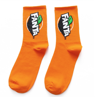 FANTA SOCKS SET ( 2 PAIRS - ORANGE + BLACK )