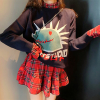 Dinosaur Pullover Knit Sweater - Thumbnail 4