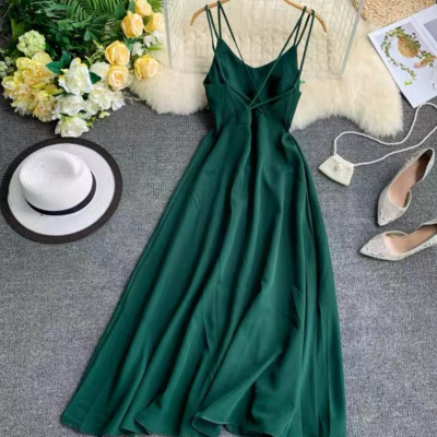 Simple long backless prom dress - Thumbnail 3