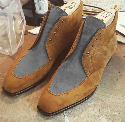 Christmas Hot Sale Brown Grey Suede Ankle High Lace Up Boot