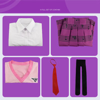 New bullets on breaking V3cos clothes Akamatsu Kaede campus JK uniform cosplay (five-piece set) - Thumbnail 2