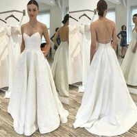 White v neck lace long prom dress, wedding dress,1112 - Thumbnail 2