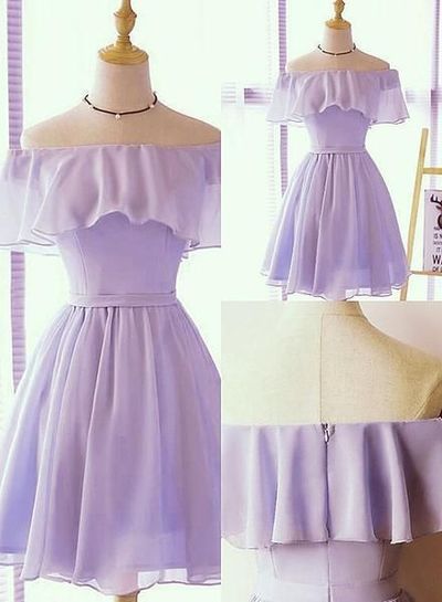 Light Blue Off-the-Shoulder Modest Short Prom Dress,Simple Homecoming Dress,Charming Party Dress,1116