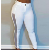 Tight White Stitching Pants - Thumbnail 1