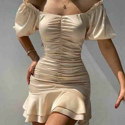 One word collar sexy dress - Thumbnail 2