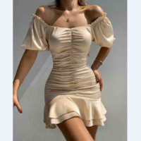 One Word Collar Sexy Dress - Thumbnail 1