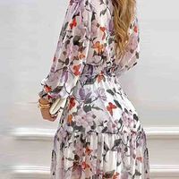 Fashion Long Sleeve Print Dress - Thumbnail 2