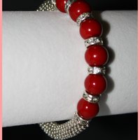 Red Pearl Silver Bracelet  - Thumbnail 1