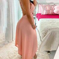 Sling Irregular V-Neck Sleeveless Dress - Thumbnail 3