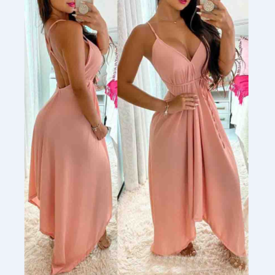 Sling Irregular V-Neck Sleeveless Dress