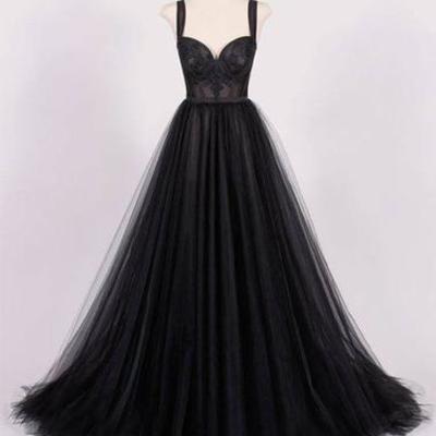 Black corset formal occasion dress,tulle prom dresses,cheap party dresses,571 - Thumbnail 4