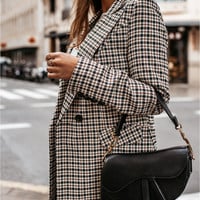 Women'S Plaid Long-Sleeved Temperament Jacket - Thumbnail 1