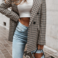 Women'S Plaid Long-Sleeved Temperament Jacket - Thumbnail 3