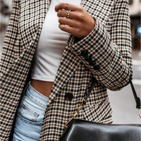 Women'S Plaid Long-Sleeved Temperament Jacket - Thumbnail 5