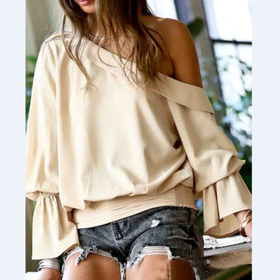Casual Off-Shoulder Loose Long-Sleeved Top