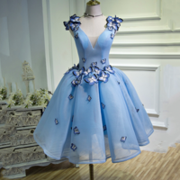 Cute blue short prom dress, homecoming dress - Thumbnail 2
