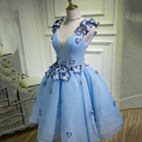 Cute blue short prom dress, homecoming dress - Thumbnail 1