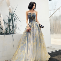 Charming A line long ball gown dress formal dress - Thumbnail 2