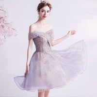 Purple tulle lace short prom dress homecoming dress - Thumbnail 4