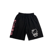 Cute Cat Kitty Cartoon Print Letter Loose Oversized Hip Hop Shorts Bottoms Punk Goth Aesthetic Casual Summer E-Girl Kawaii Korean Japanese Harajuku - Thumbnail 2