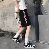 Cute Cat Kitty Cartoon Print Letter Loose Oversized Hip Hop Shorts Bottoms Punk Goth Aesthetic Casual Summer E-Girl Kawaii Korean Japanese Harajuku - Thumbnail 3