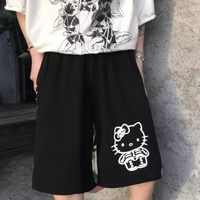 Cute Cat Kitty Cartoon Print Letter Loose Oversized Hip Hop Shorts Bottoms Punk Goth Aesthetic Casual Summer E-Girl Kawaii Korean Japanese Harajuku - Thumbnail 5