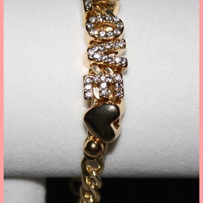 Gold love statement bracelet