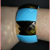 Baby Blue & Gold Chunky Bracelet - Thumbnail 1