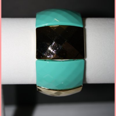 Teal & gold chunky bracelet