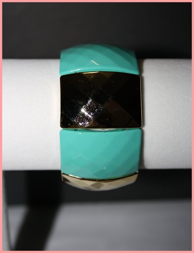 Teal & gold chunky bracelet