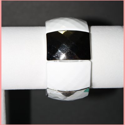  white & silver chunky bracelet