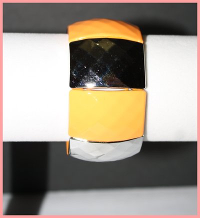 Orange & silver chunky bracelet