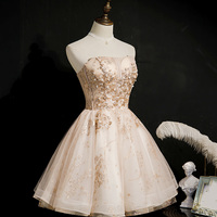 Cute tulle sequins short prom dress homecoming dress - Thumbnail 2