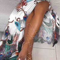 Fashion Printed One-Shoulder Two-Piece Dress - Thumbnail 2