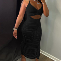 Fashion Casual Solid Color Sling Dress - Thumbnail 1