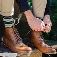 New Handmade Brown Leather Ankle Boots for Men's - Thumbnail 4