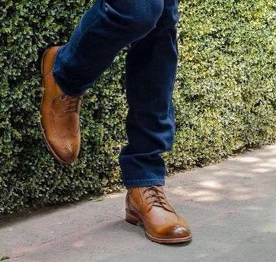 New Handmade Brown Shaded Leather Ankle Boots for Men'sLeather & Brown Ostrich Leather Cowboy Boots for Men's