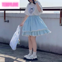 Cute Sweet Pastel Pink Anime Japanese Cartoon Pleated High Waisted Mini Skirt  - Thumbnail 1