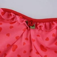 Cute Sweet 90s Pink Heart Print Sleeveless Strap Ruffles Short Mini Dress Aesthetic Casual Summer E-Girl Kawaii Korean Japanese Harajuku - Thumbnail 7