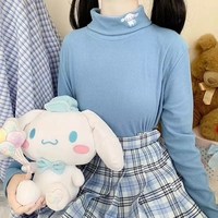 Cute Anime Japanese Embroidery Turtleneck High Collar Long Sleeve Shirt Pullover Aesthetic - Thumbnail 5