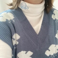 Cute Anime Japanese Embroidery Turtleneck High Collar Long Sleeve Shirt Pullover Aesthetic - Thumbnail 6