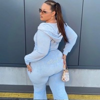 Cute Kitty Cat Rhinestone Crystal Tracksuit Zipper Hoodie Sweatshirt + Pants Trouser Aesthetic Casual E-Girl Kawaii Korean Japanese Harajuku - Thumbnail 3