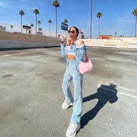 Cute Kitty Cat Rhinestone Crystal Tracksuit Zipper Hoodie Sweatshirt + Pants Trouser Aesthetic Casual E-Girl Kawaii Korean Japanese Harajuku - Thumbnail 5