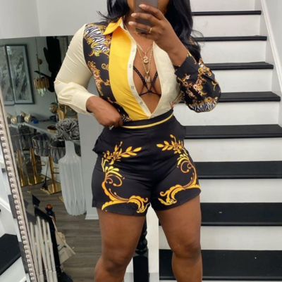 Casual Printed Two-Piece Shorts