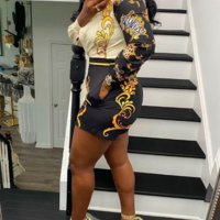 Casual Printed Two-Piece Shorts - Thumbnail 3