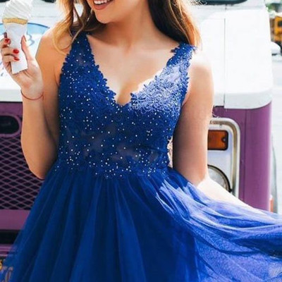 Sp1643,royal blue organza beaded homecoming dresses,mini graduation dresses