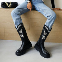 Vintage Butterfly Embroidered Cowboy Boots - Thumbnail 2