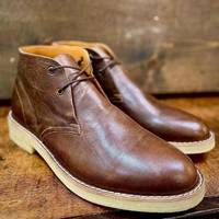 New Handmade Dark Brown Leather Chukka boots for Men's - Thumbnail 4