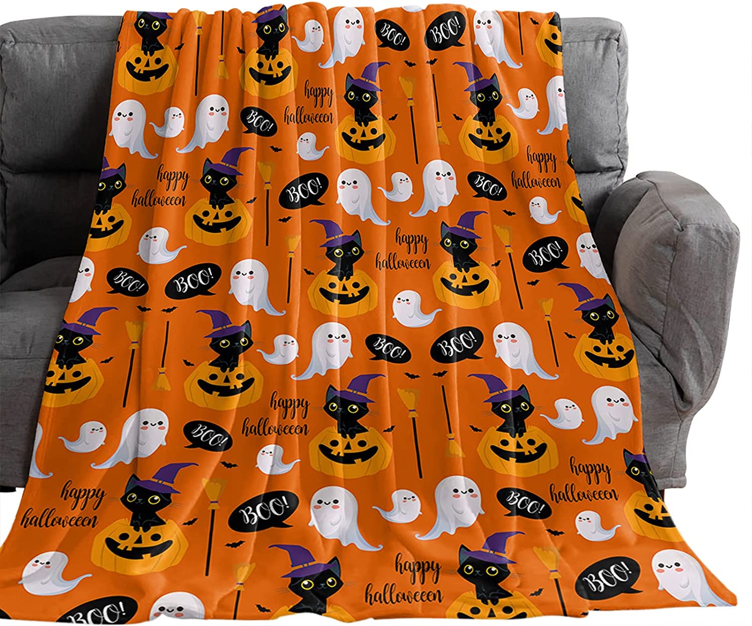 Customer Favorite Home Flannel Fleece Throw Blanket Halloween Cute Ghost Pumpkins Black Cat Fleece Blanket/45x55 Inches | AccuWeather Shop Customer Favorite Home Flannel Fleece Throw Blanket Halloween Cute Ghost Pumpkins Black Cat Fleece Blanket/45x55 Inches | AccuWeather Shop