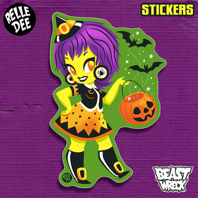 Dime store doll: witch vinyl sticker